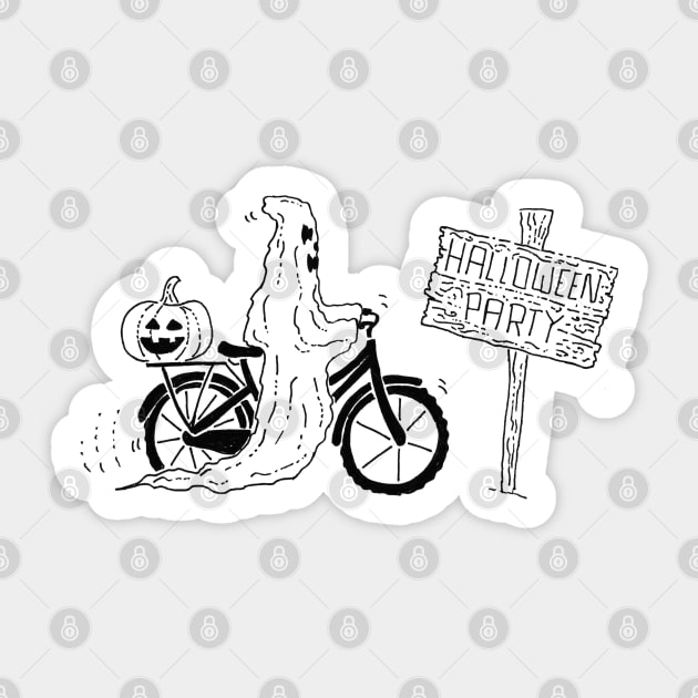Ghost and Pumpkin going to Halloween Party Sticker by PrintablesPassions